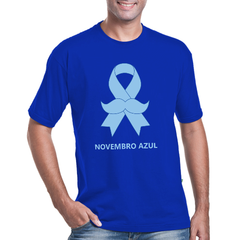 Novembro Azul - Azul Royal -Tamanho Padrão Site - Disque Camisetas