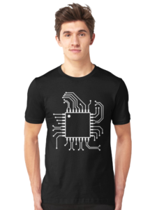 modelo exibe camiseta criativa de empresa