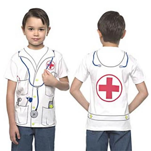 camiseta infantil estampa médico